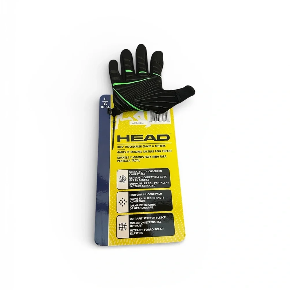 HEAD Kids’s Touchscreen Gloves Black Large 10-14